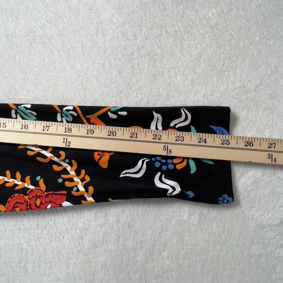 Desigual Bridie Jersey Hi Low Faux Wrap Dress Sz XL Black Floral Long Sleeve - Picture 13 of 14